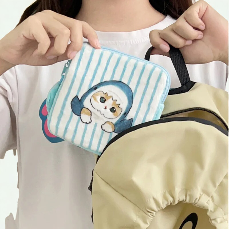 Mofusand Ocean Small Purse - Shark - Mofusand Plush
