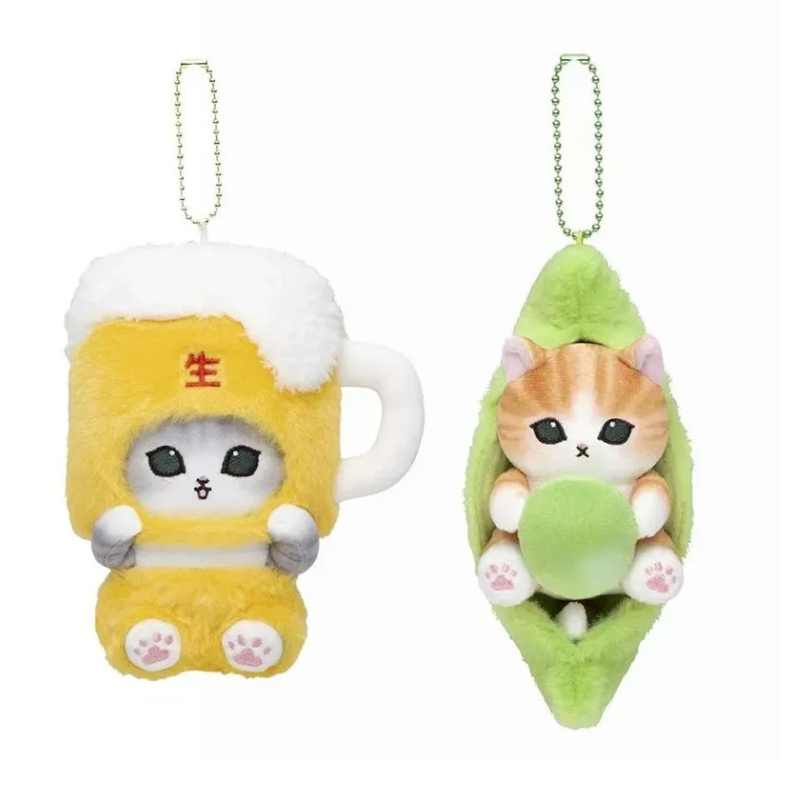 Mofusand Beer & Edamame Keychain - Mofusand Plush