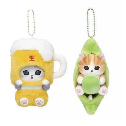 Mofusand Beer & Edamame Keychain - Mofusand Plush
