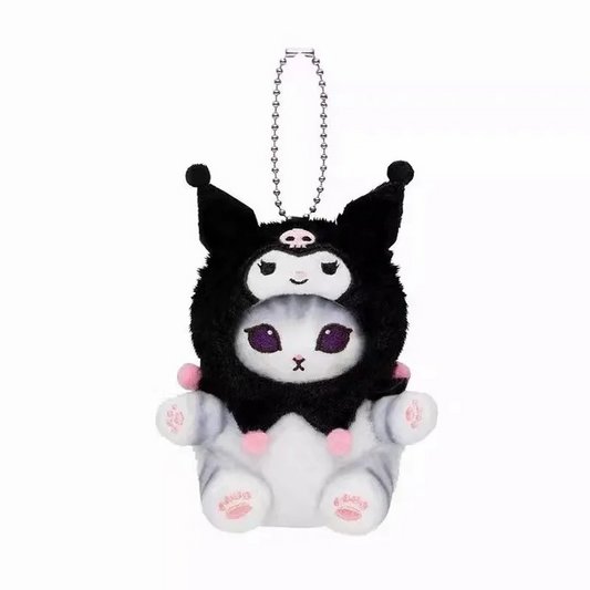 mofusand × Sanrio Characters Mini Mascot Keychain (Kuromi) - Mofusand Plush